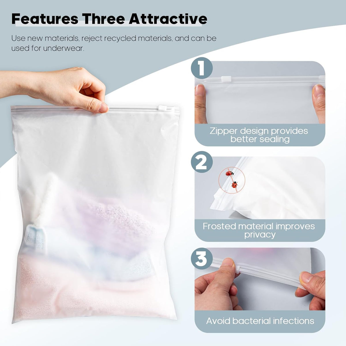 14x18 Inch Clothes Packaging Bags for Shipping, 2 Gallon Frosted Zipper Clothing Packaging Bags for small business, Clear Apparel Bag for Winter clothes, blankets, backpack | No Vent Holes