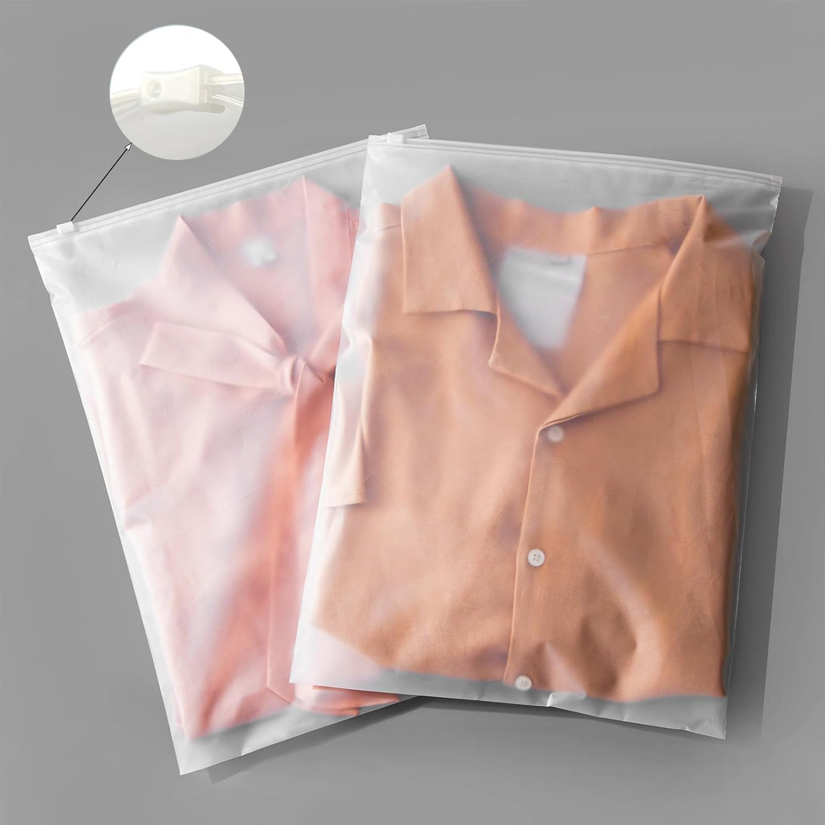 14x18 Inch Clothes Packaging Bags for Shipping, 2 Gallon Frosted Zipper Clothing Packaging Bags for small business, Clear Apparel Bag for Winter clothes, blankets, backpack | No Vent Holes