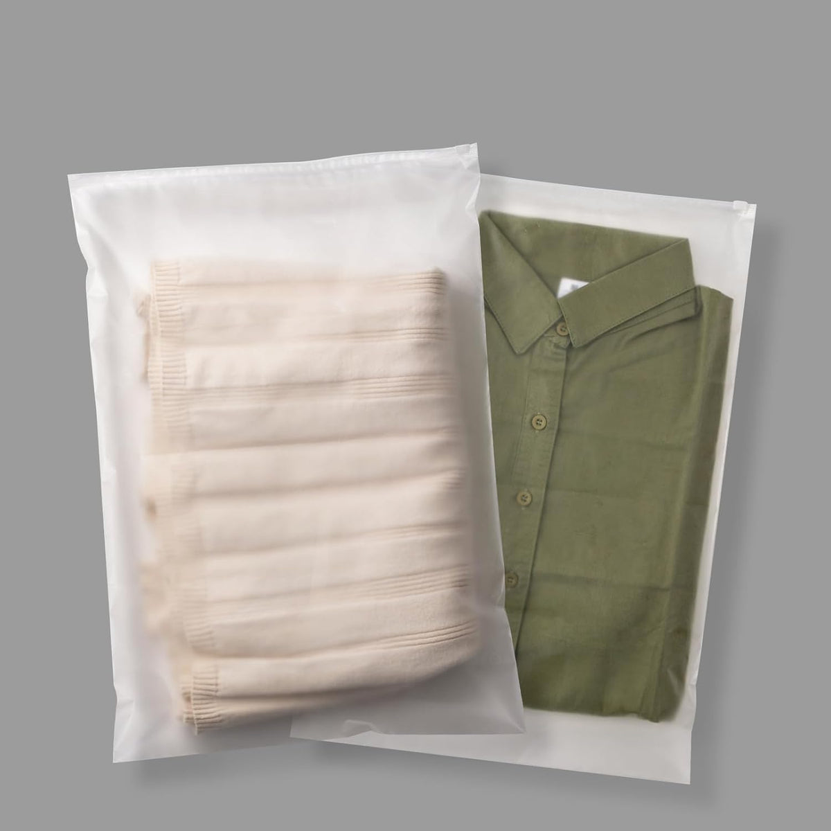 14x18 Inch Clothes Packaging Bags for Shipping, 2 Gallon Frosted Zipper Clothing Packaging Bags for small business, Clear Apparel Bag for Winter clothes, blankets, backpack | No Vent Holes