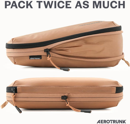 Ultralight Compression Packing Cubes - Lightweight Travel Organizers for Suitcases and Luggage (Black)