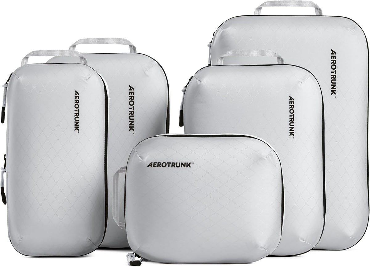 Ultralight Compression Packing Cubes - Lightweight Travel Organizers for Suitcases and Luggage (Black)