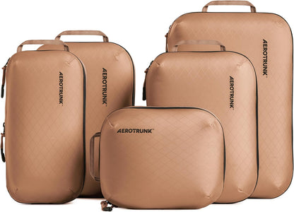 Ultralight Compression Packing Cubes - Lightweight Travel Organizers for Suitcases and Luggage (Black)
