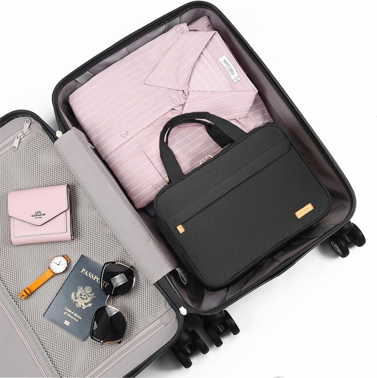 Hanging Travel Toiletry Bag, Large Capacity Cosmetic Organizer for Full-size Bottle with 4 Compartment for Daily Use