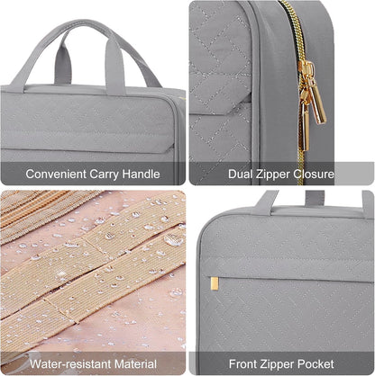 Hanging Travel Toiletry Bag, Large Capacity Cosmetic Organizer for Full-size Bottle with 4 Compartment for Daily Use