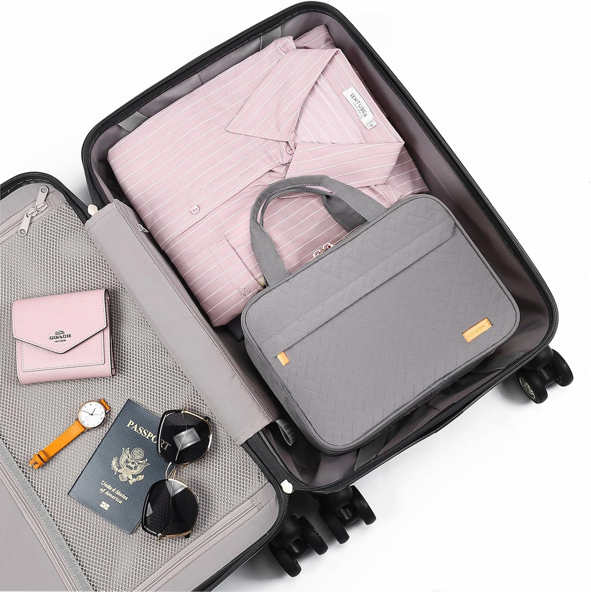 Hanging Travel Toiletry Bag, Large Capacity Cosmetic Organizer for Full-size Bottle with 4 Compartment for Daily Use