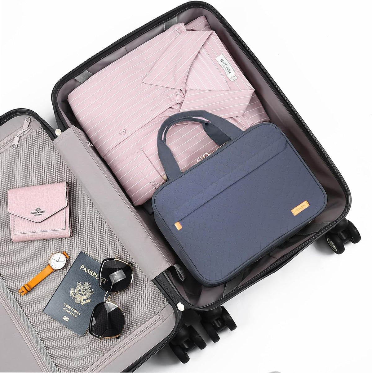 Hanging Travel Toiletry Bag, Large Capacity Cosmetic Organizer for Full-size Bottle with 4 Compartment for Daily Use