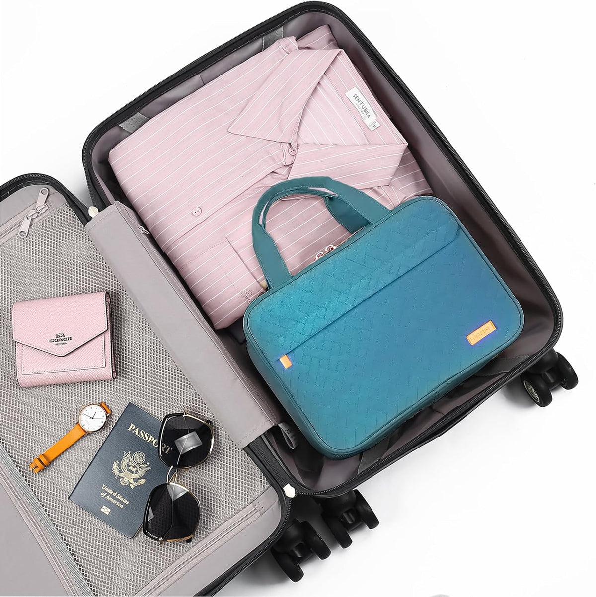 Hanging Travel Toiletry Bag, Large Capacity Cosmetic Organizer for Full-size Bottle with 4 Compartment for Daily Use