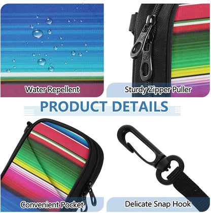 Travel Document Organizer 8.26×5.51×1.18 In | Water Resistant Oxford Pen Loop Multi-Way Carry for Men Women Outdoor Poncho Serape Stripe