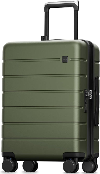 LUGGEX Carry On Luggage 22x14x9 Airline Approved,HUP3 Accelerate Access with DiHook, Handy Pouch, 20 inch Expandable Hard Shell Suitcases with Spinner Wheels (EX-Enhance,Nautical Blue,20 Inch,37L-41L)