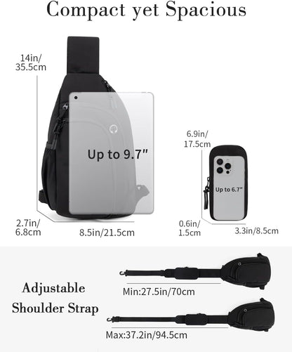 Sling Bag Crossbody Bags for Women with Anti-theft RFID Blocking Pocket | Water Bottle Holder, Adjustable Shoulder Strap, Phone Pocket, Cross Body Travel Purse, Sling Backpack, Tablet Compartment