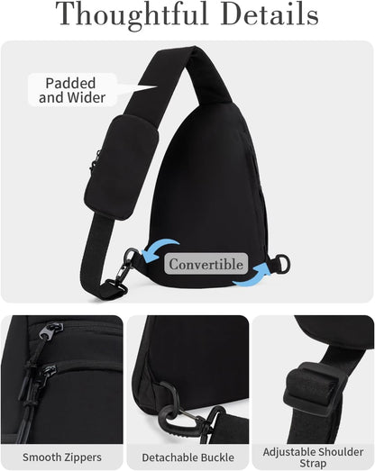 Sling Bag Crossbody Bags for Women with Anti-theft RFID Blocking Pocket | Water Bottle Holder, Adjustable Shoulder Strap, Phone Pocket, Cross Body Travel Purse, Sling Backpack, Tablet Compartment