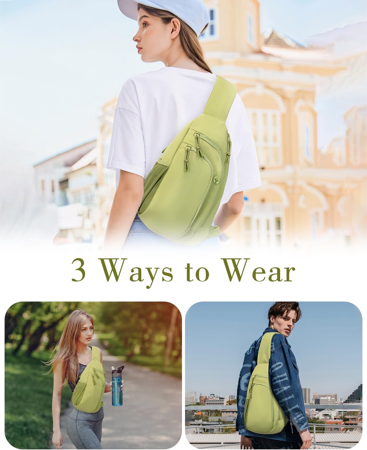 Sling Bag Crossbody Bags for Women with Anti-theft RFID Blocking Pocket | Water Bottle Holder, Adjustable Shoulder Strap, Phone Pocket, Cross Body Travel Purse, Sling Backpack, Tablet Compartment