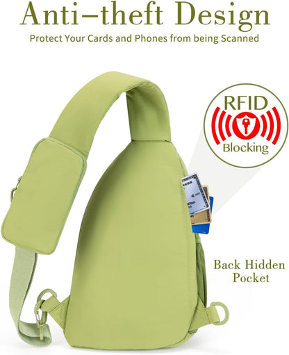 Sling Bag Crossbody Bags for Women with Anti-theft RFID Blocking Pocket | Water Bottle Holder, Adjustable Shoulder Strap, Phone Pocket, Cross Body Travel Purse, Sling Backpack, Tablet Compartment