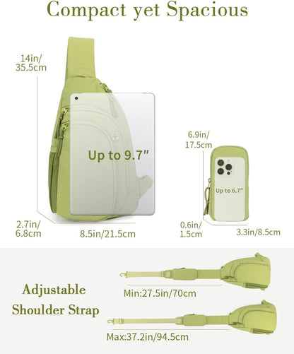 Sling Bag Crossbody Bags for Women with Anti-theft RFID Blocking Pocket | Water Bottle Holder, Adjustable Shoulder Strap, Phone Pocket, Cross Body Travel Purse, Sling Backpack, Tablet Compartment