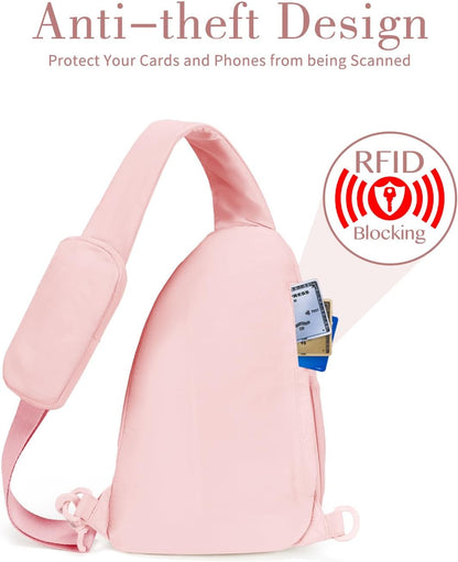Sling Bag Crossbody Bags for Women with Anti-theft RFID Blocking Pocket | Water Bottle Holder, Adjustable Shoulder Strap, Phone Pocket, Cross Body Travel Purse, Sling Backpack, Tablet Compartment