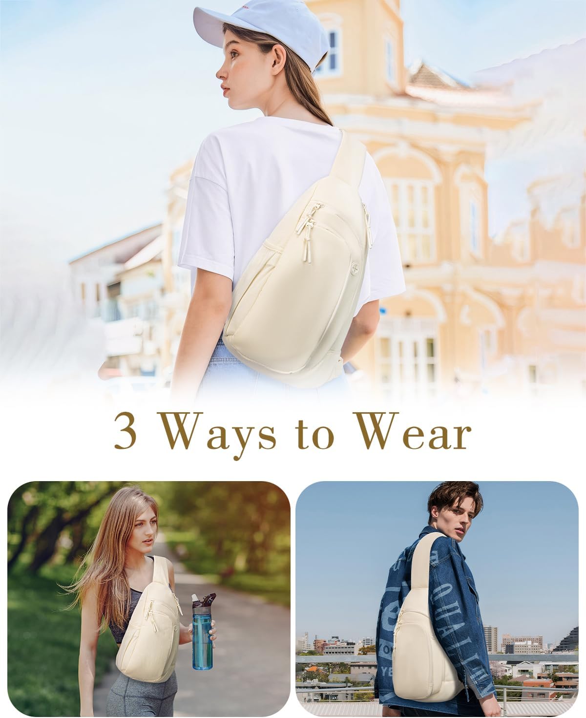 Sling Bag Crossbody Bags for Women with Anti-theft RFID Blocking Pocket | Water Bottle Holder, Adjustable Shoulder Strap, Phone Pocket, Cross Body Travel Purse, Sling Backpack, Tablet Compartment