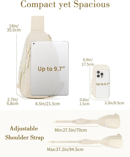 Sling Bag Crossbody Bags for Women with Anti-theft RFID Blocking Pocket | Water Bottle Holder, Adjustable Shoulder Strap, Phone Pocket, Cross Body Travel Purse, Sling Backpack, Tablet Compartment