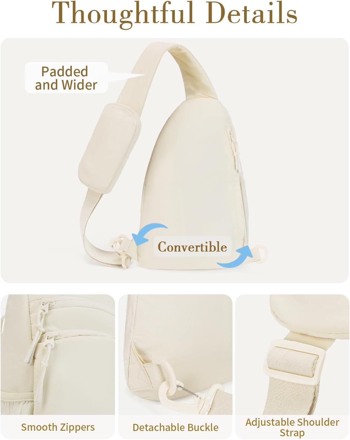 Sling Bag Crossbody Bags for Women with Anti-theft RFID Blocking Pocket | Water Bottle Holder, Adjustable Shoulder Strap, Phone Pocket, Cross Body Travel Purse, Sling Backpack, Tablet Compartment