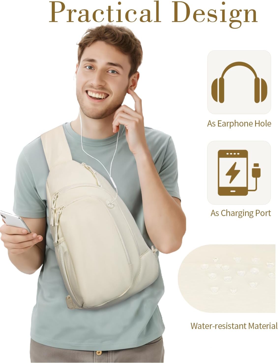 Sling Bag Crossbody Bags for Women with Anti-theft RFID Blocking Pocket | Water Bottle Holder, Adjustable Shoulder Strap, Phone Pocket, Cross Body Travel Purse, Sling Backpack, Tablet Compartment
