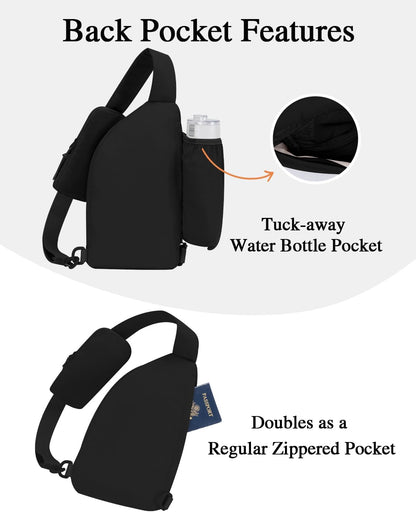 Sling Bag Crossbody Bags for Women with Anti-theft RFID Blocking Pocket | Water Bottle Holder, Adjustable Shoulder Strap, Phone Pocket, Cross Body Travel Purse, Sling Backpack, Tablet Compartment