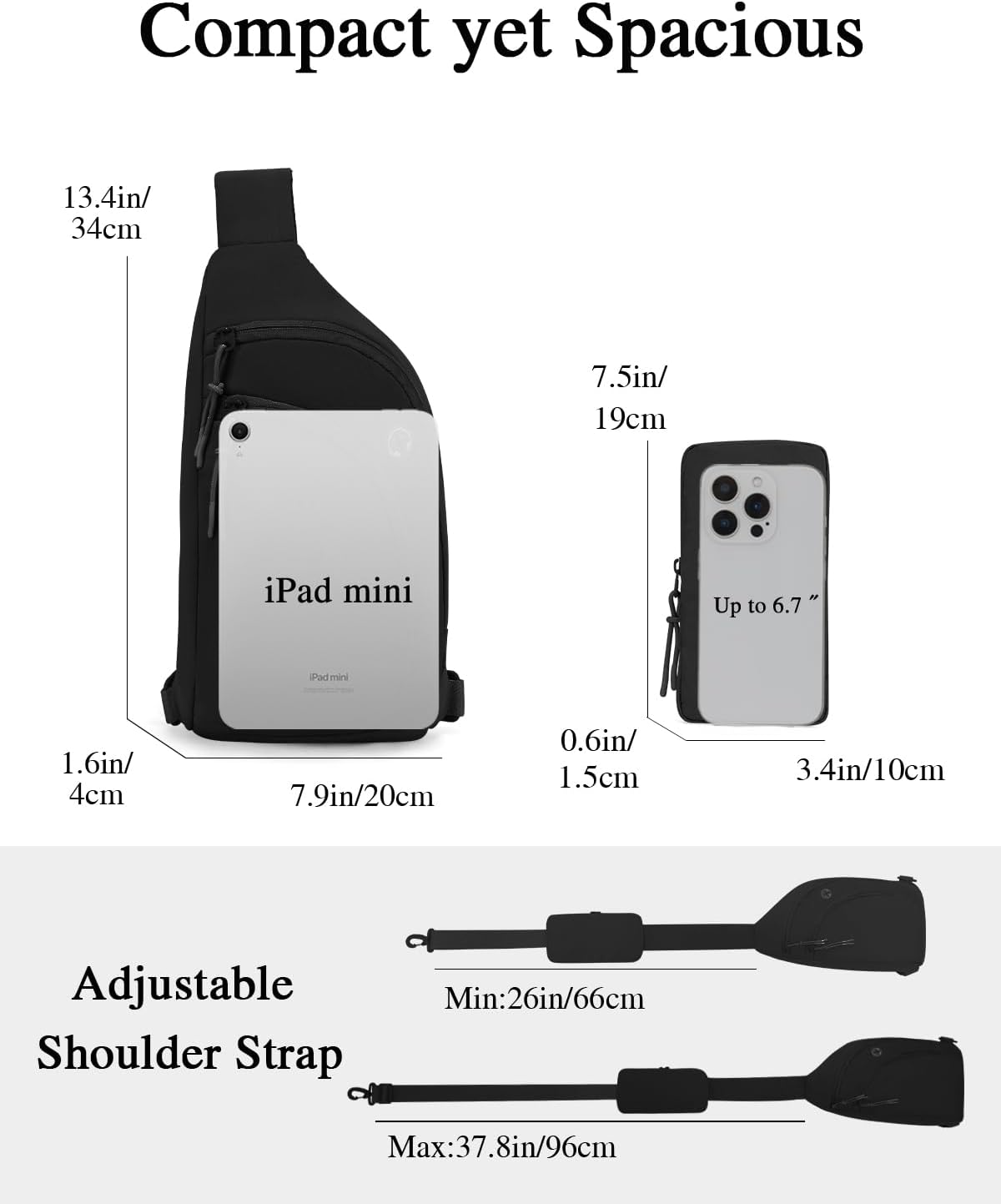 Sling Bag Crossbody Bags for Women with Anti-theft RFID Blocking Pocket | Water Bottle Holder, Adjustable Shoulder Strap, Phone Pocket, Cross Body Travel Purse, Sling Backpack, Tablet Compartment