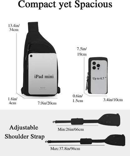 Sling Bag Crossbody Bags for Women with Anti-theft RFID Blocking Pocket | Water Bottle Holder, Adjustable Shoulder Strap, Phone Pocket, Cross Body Travel Purse, Sling Backpack, Tablet Compartment