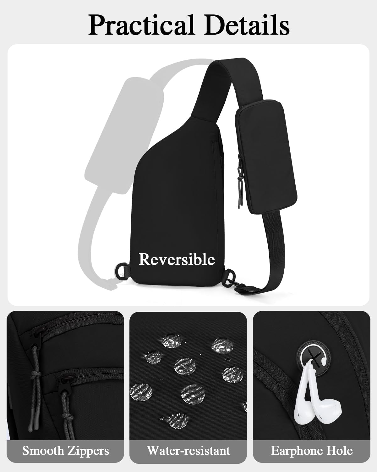 Sling Bag Crossbody Bags for Women with Anti-theft RFID Blocking Pocket | Water Bottle Holder, Adjustable Shoulder Strap, Phone Pocket, Cross Body Travel Purse, Sling Backpack, Tablet Compartment