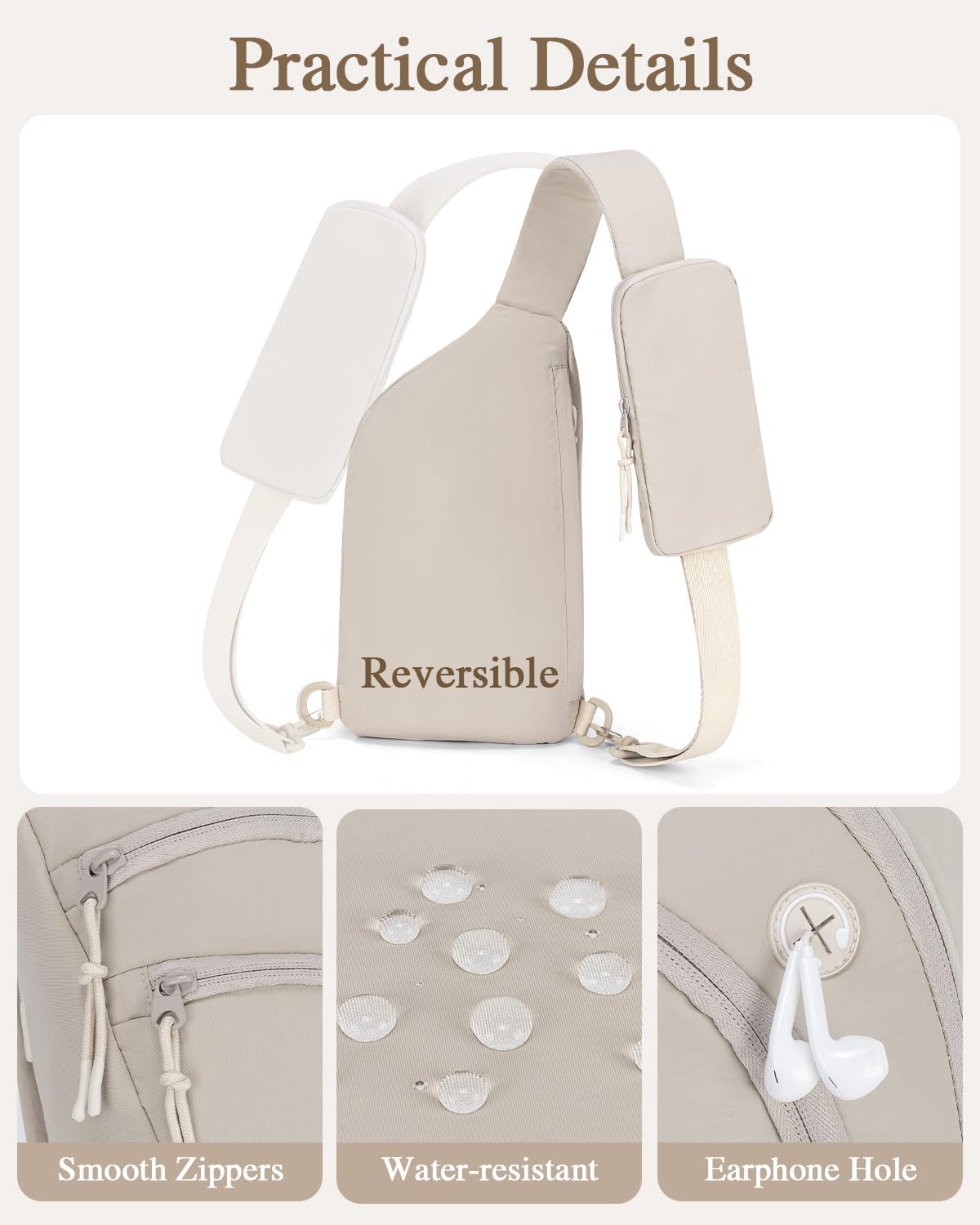 Sling Bag Crossbody Bags for Women with Anti-theft RFID Blocking Pocket | Water Bottle Holder, Adjustable Shoulder Strap, Phone Pocket, Cross Body Travel Purse, Sling Backpack, Tablet Compartment