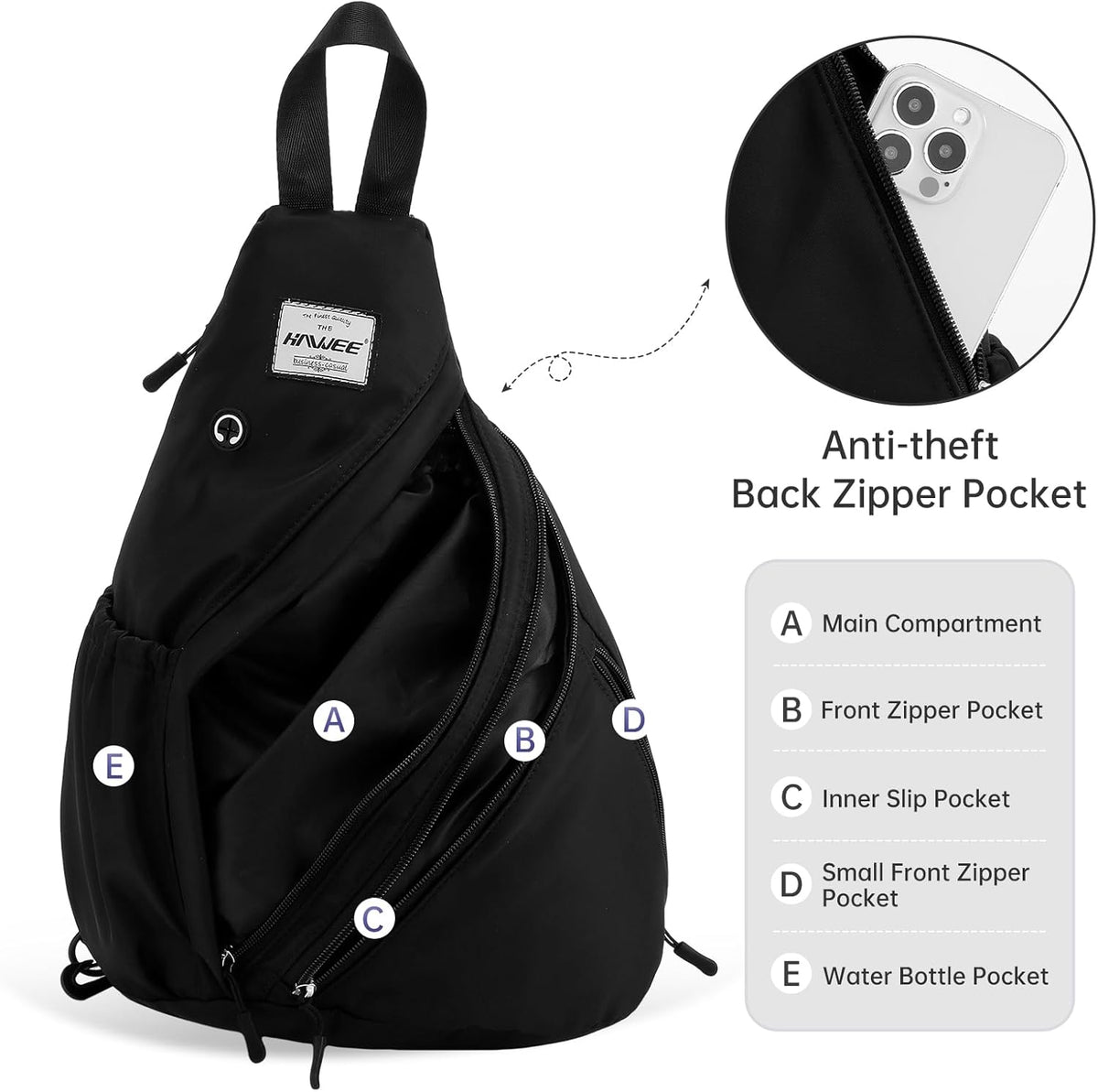 Water-Resistant Sling Bag for Women - Convertible Rope Chest Bag & Casual Daypack, Lightweight Crossbody Backpack for Travel, Cycling, Paisley Colorful