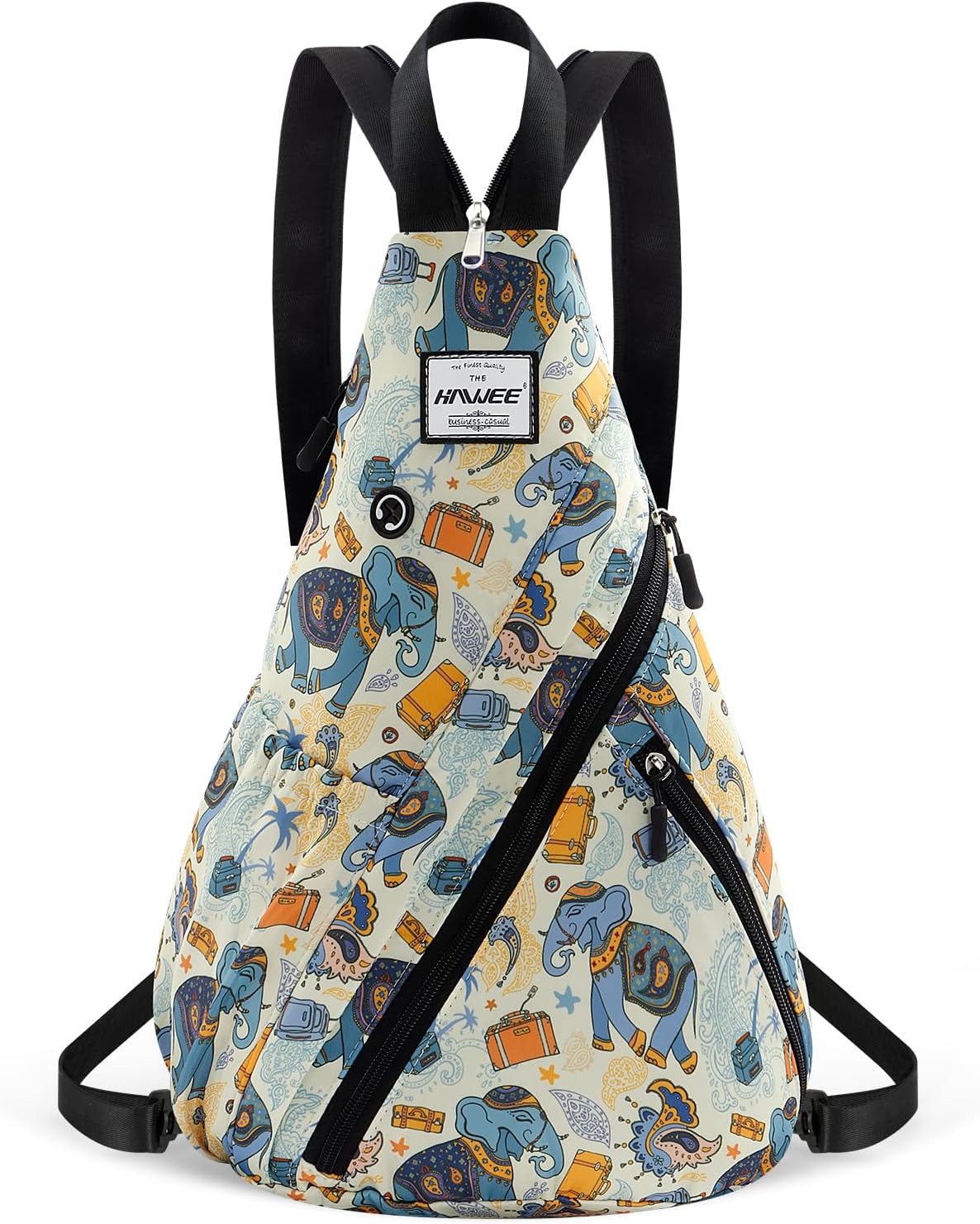 Water-Resistant Sling Bag for Women - Convertible Rope Chest Bag & Casual Daypack, Lightweight Crossbody Backpack for Travel, Cycling, Paisley Colorful
