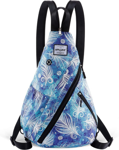 Water-Resistant Sling Bag for Women - Convertible Rope Chest Bag & Casual Daypack, Lightweight Crossbody Backpack for Travel, Cycling, Paisley Colorful