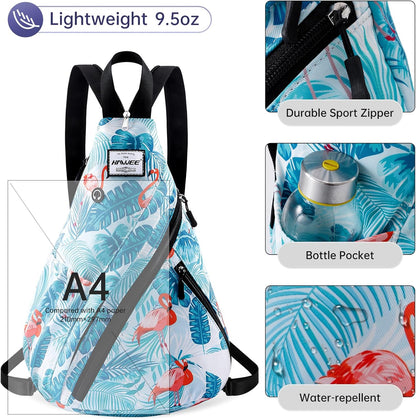 Water-Resistant Sling Bag for Women - Convertible Rope Chest Bag & Casual Daypack, Lightweight Crossbody Backpack for Travel, Cycling, Paisley Colorful