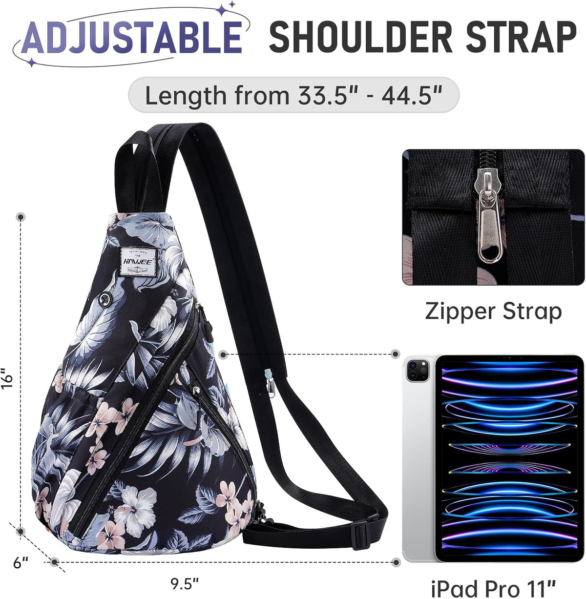 Water-Resistant Sling Bag for Women - Convertible Rope Chest Bag & Casual Daypack, Lightweight Crossbody Backpack for Travel, Cycling, Paisley Colorful