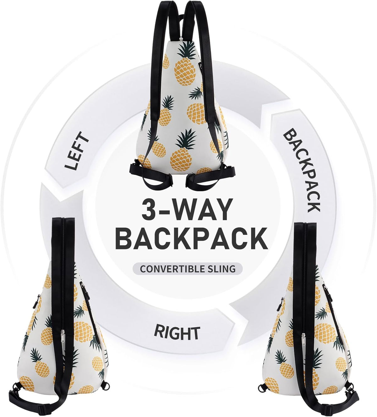 Water-Resistant Sling Bag for Women - Convertible Rope Chest Bag & Casual Daypack, Lightweight Crossbody Backpack for Travel, Cycling, Paisley Colorful