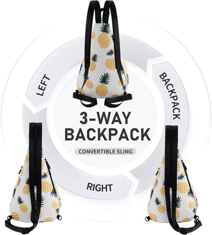 Water-Resistant Sling Bag for Women - Convertible Rope Chest Bag & Casual Daypack, Lightweight Crossbody Backpack for Travel, Cycling, Paisley Colorful