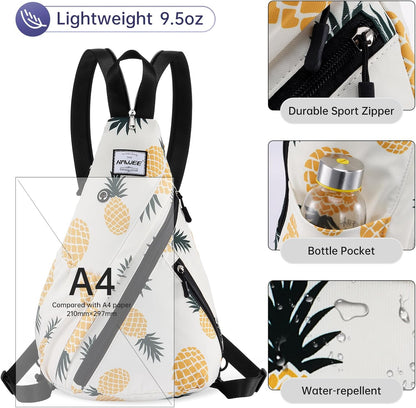 Water-Resistant Sling Bag for Women - Convertible Rope Chest Bag & Casual Daypack, Lightweight Crossbody Backpack for Travel, Cycling, Paisley Colorful