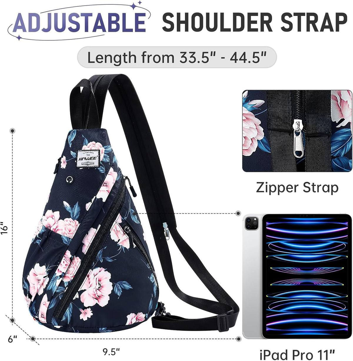 Water-Resistant Sling Bag for Women - Convertible Rope Chest Bag & Casual Daypack, Lightweight Crossbody Backpack for Travel, Cycling, Paisley Colorful