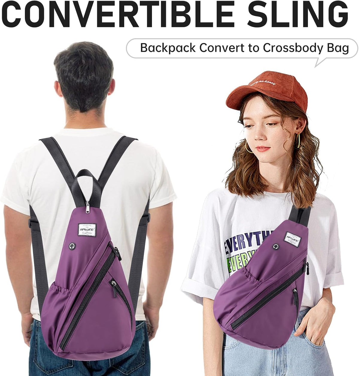 Water-Resistant Sling Bag for Women - Convertible Rope Chest Bag & Casual Daypack, Lightweight Crossbody Backpack for Travel, Cycling, Paisley Colorful