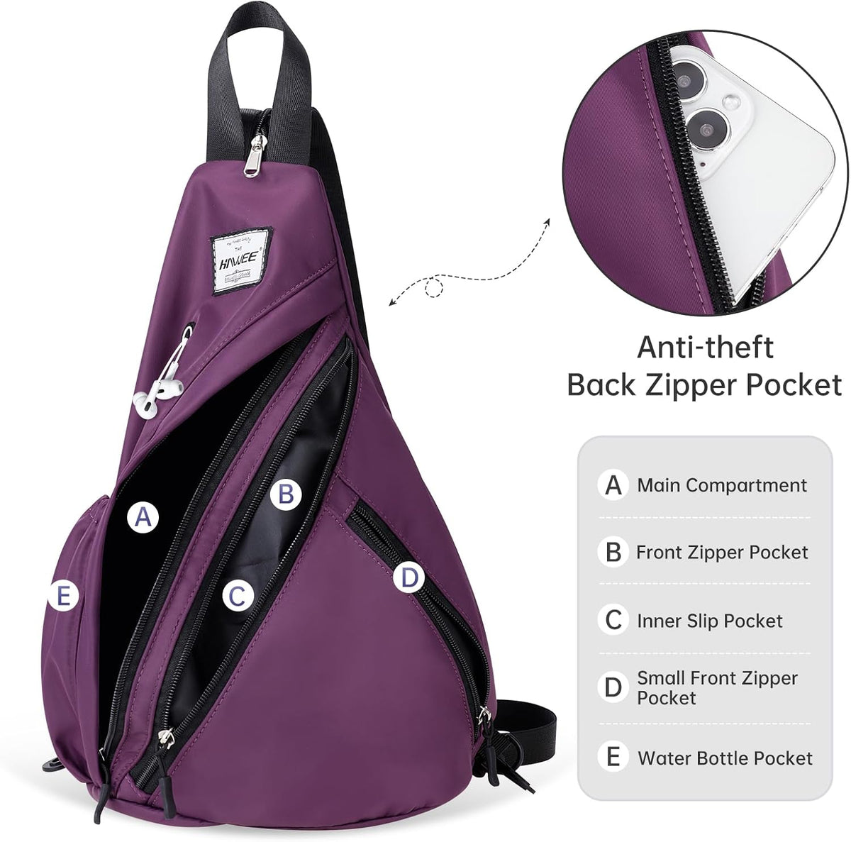 Water-Resistant Sling Bag for Women - Convertible Rope Chest Bag & Casual Daypack, Lightweight Crossbody Backpack for Travel, Cycling, Paisley Colorful
