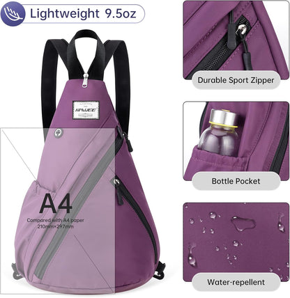 Water-Resistant Sling Bag for Women - Convertible Rope Chest Bag & Casual Daypack, Lightweight Crossbody Backpack for Travel, Cycling, Paisley Colorful