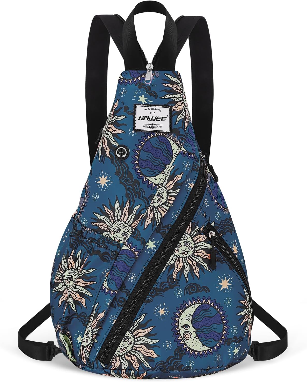 Water-Resistant Sling Bag for Women - Convertible Rope Chest Bag & Casual Daypack, Lightweight Crossbody Backpack for Travel, Cycling, Paisley Colorful
