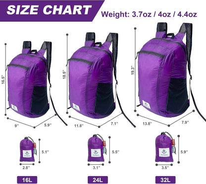 Hiking Daypack,Water Resistant Lightweight Packable Backpack for Travel Camping Outdoor