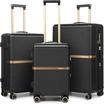 Lightweight Carry-On Luggage 20 Inch with Spinner Wheels, TSA Lock, Durable ABS Hardshell Suitcase for Business & Travel (Black, 20 Inch)