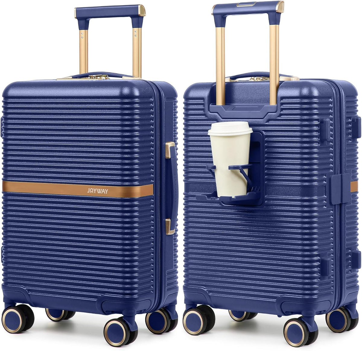 Lightweight Carry-On Luggage 20 Inch with Spinner Wheels, TSA Lock, Durable ABS Hardshell Suitcase for Business & Travel (Black, 20 Inch)
