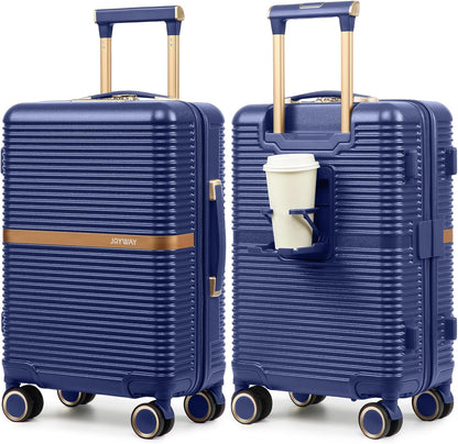 Lightweight Carry-On Luggage 20 Inch with Spinner Wheels, TSA Lock, Durable ABS Hardshell Suitcase for Business & Travel (Black, 20 Inch)