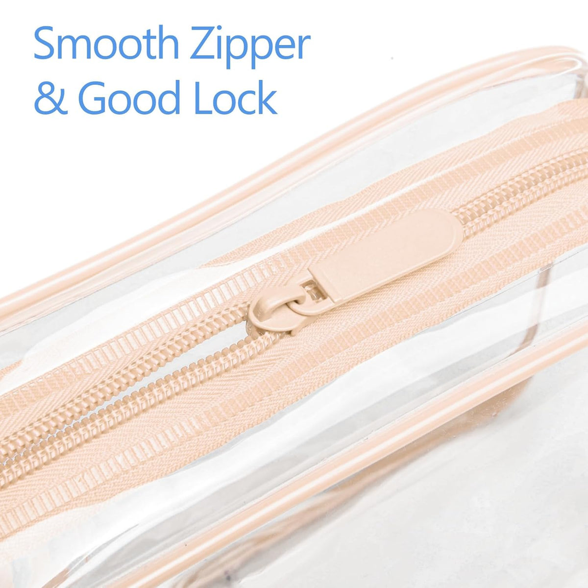 TSA Approved Toiletry Bag - Clear Makeup Bag for Travel, Rose Pink | 3 Pack Quart-Size, Metal Smooth Zipper, Clear Easy-Check, for 3-1-1 Liquids, Toiletry Bag for Airport Lines, Women, Men