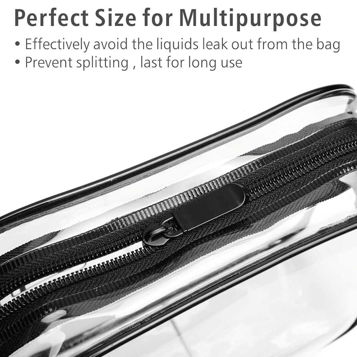 TSA Approved Toiletry Bag - Clear Makeup Bag for Travel, Rose Pink | 3 Pack Quart-Size, Metal Smooth Zipper, Clear Easy-Check, for 3-1-1 Liquids, Toiletry Bag for Airport Lines, Women, Men