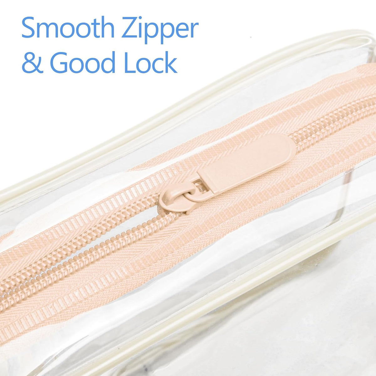 TSA Approved Toiletry Bag - Clear Makeup Bag for Travel, Rose Pink | 3 Pack Quart-Size, Metal Smooth Zipper, Clear Easy-Check, for 3-1-1 Liquids, Toiletry Bag for Airport Lines, Women, Men