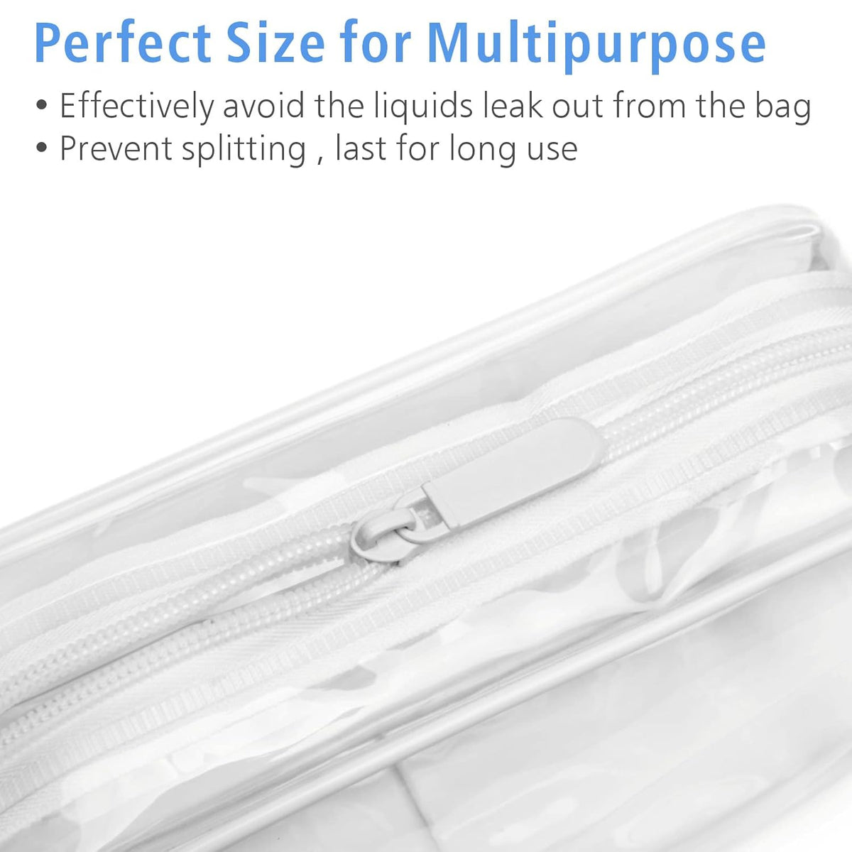 TSA Approved Toiletry Bag - Clear Makeup Bag for Travel, Rose Pink | 3 Pack Quart-Size, Metal Smooth Zipper, Clear Easy-Check, for 3-1-1 Liquids, Toiletry Bag for Airport Lines, Women, Men