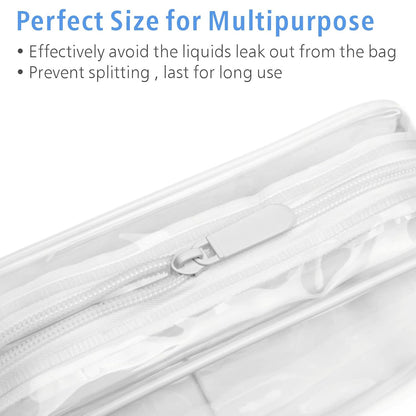 TSA Approved Toiletry Bag - Clear Makeup Bag for Travel, Rose Pink | 3 Pack Quart-Size, Metal Smooth Zipper, Clear Easy-Check, for 3-1-1 Liquids, Toiletry Bag for Airport Lines, Women, Men